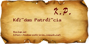 Kádas Patrícia névjegykártya